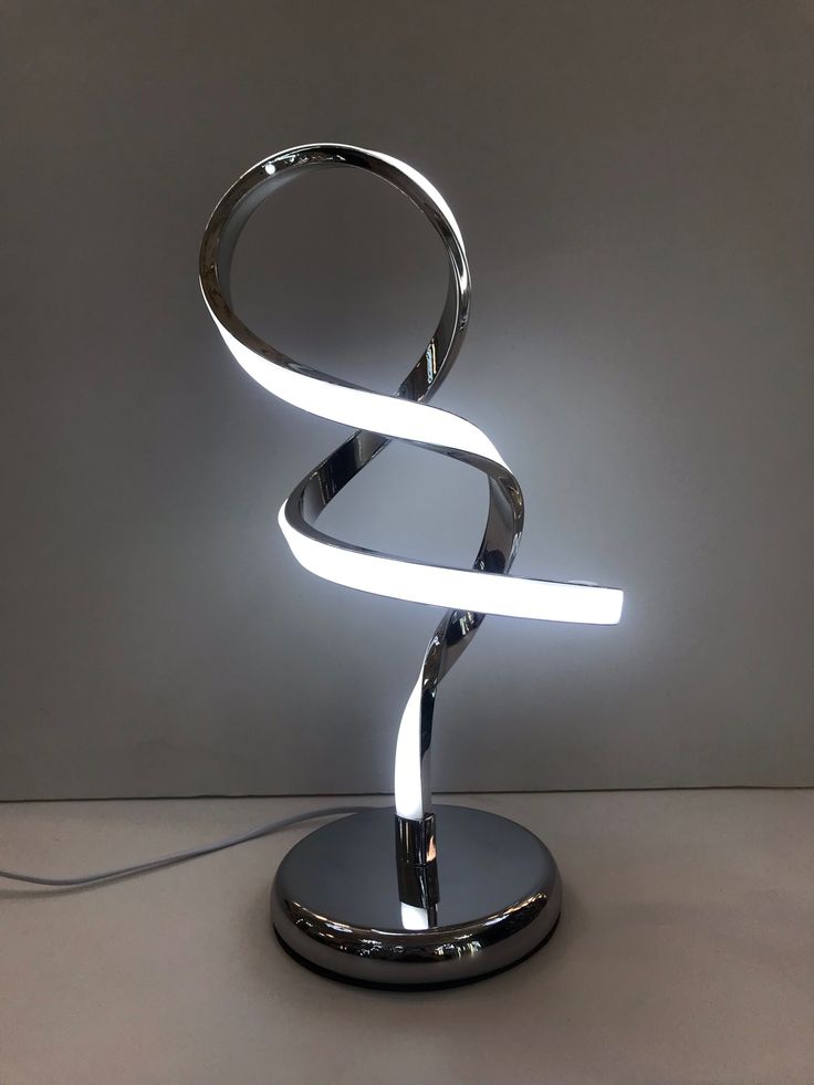 Modern Spiral Lamp sleek black design with soft glowing loops