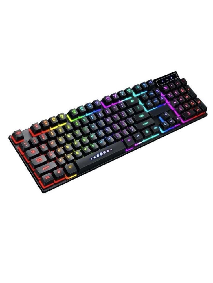 Teclado Gamer Semi-mecânico RGB LED retroiluminado Computador Pc