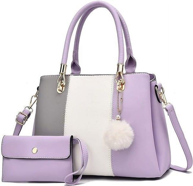 Women Handbags Large Tote Shoulder Bag Crossbody Bag For Women Color Stitching Top Handle Satchel Hobo 2pcs Purse Set